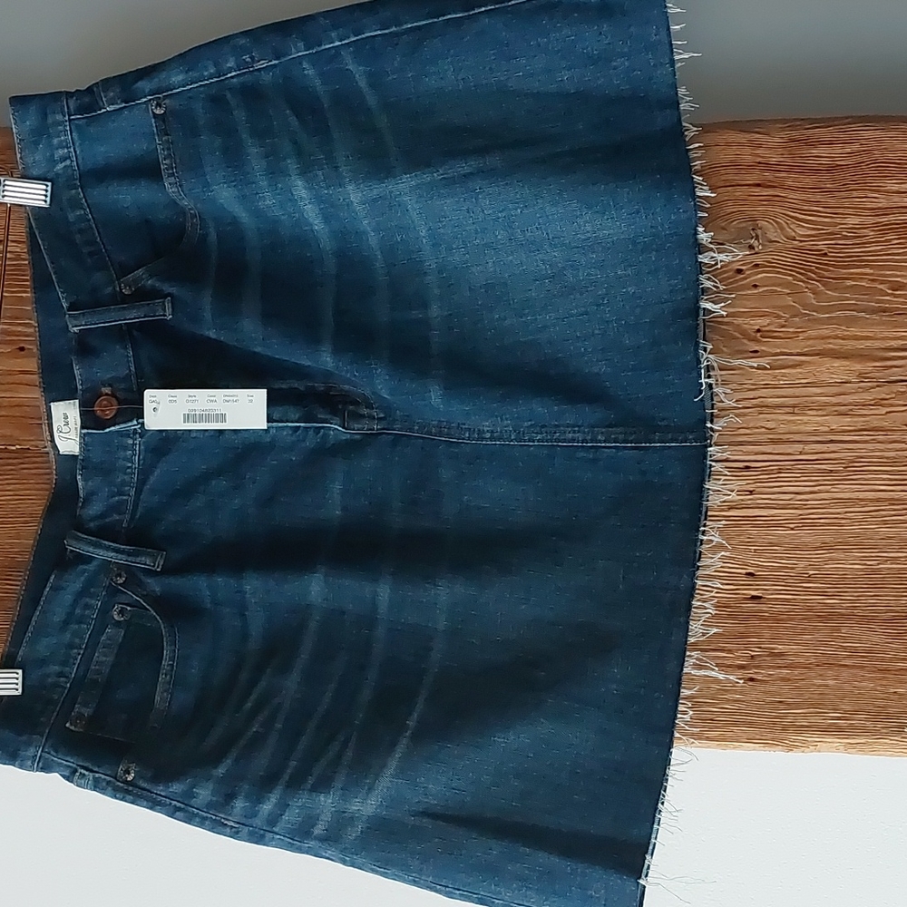 NWT J.Crew raw edge denim mini skirt size 32